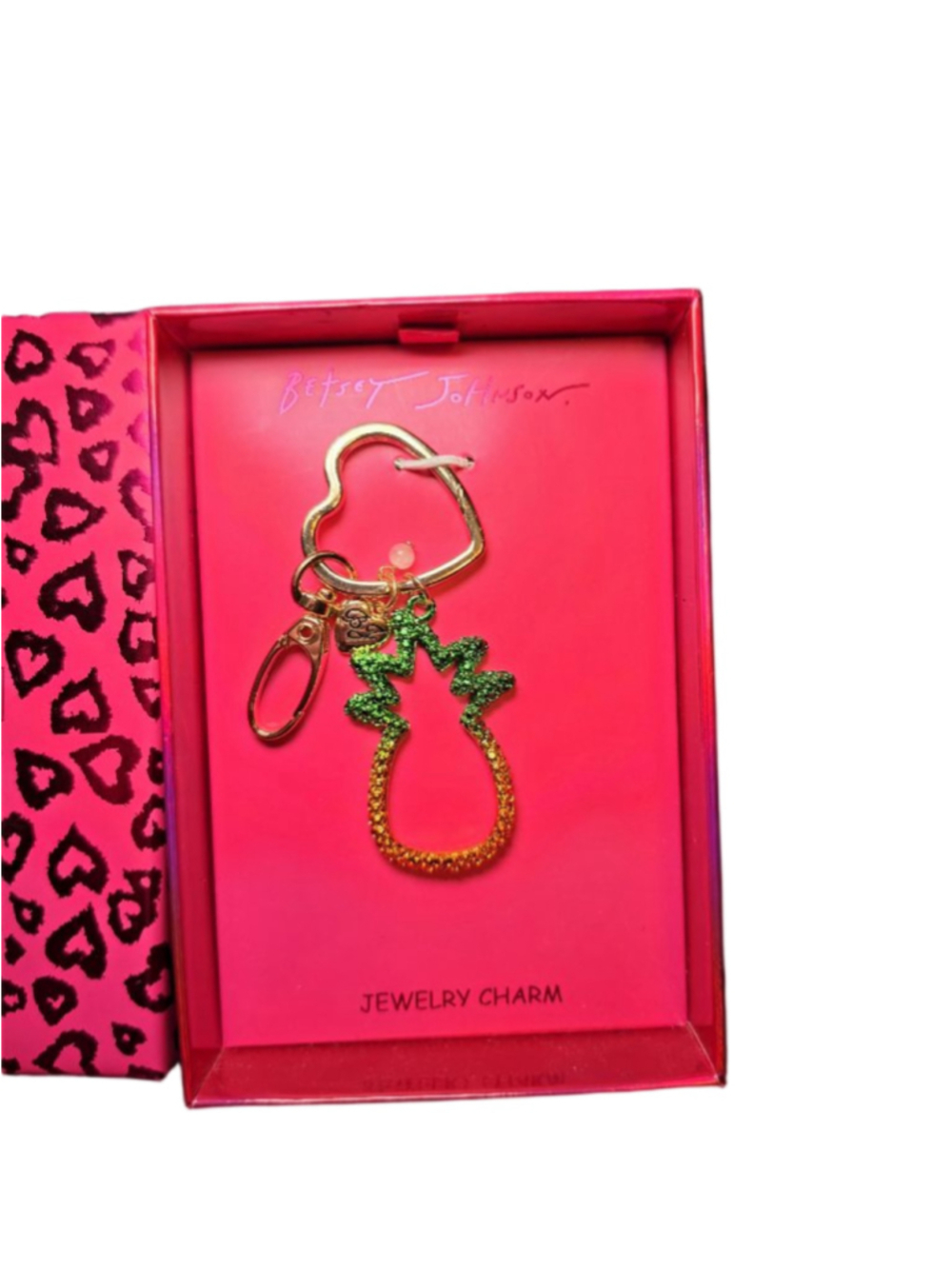 Women's Betsey Johnson Pineapple Charm Keychain One Size Gold Green